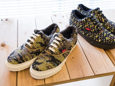 2015 PRE FALL COLLECTION （左）Coohem×MoonStar CAMOFLAGE TWEED Shoes （右）Coohem×MoonStar NEON TWEED Shoes